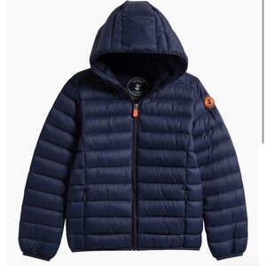SAVE THE DUCK Kids Dony Hooded Puffer jacket in NAVY size 14